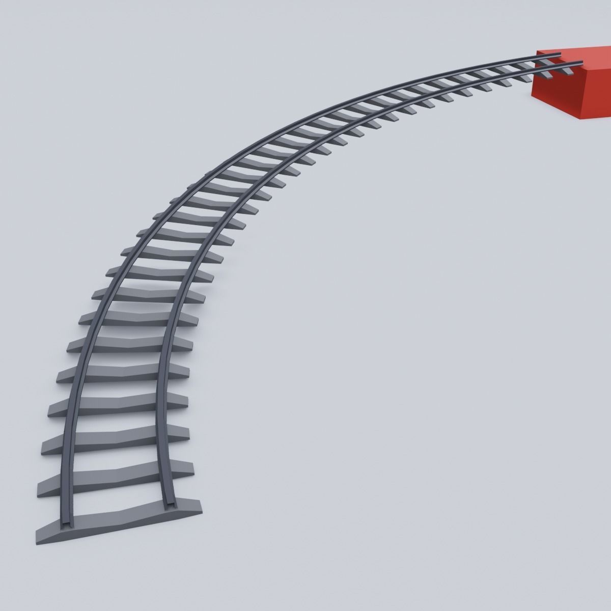 Railway Rails Low-poly 3D model_8