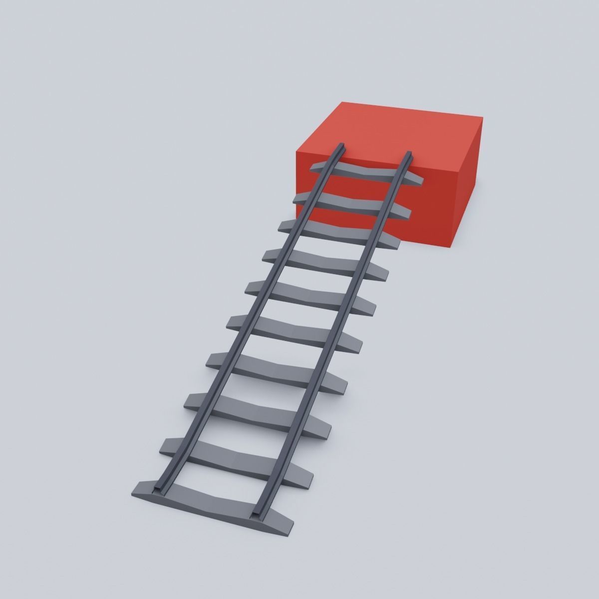 Railway Rails Low-poly 3D model_5