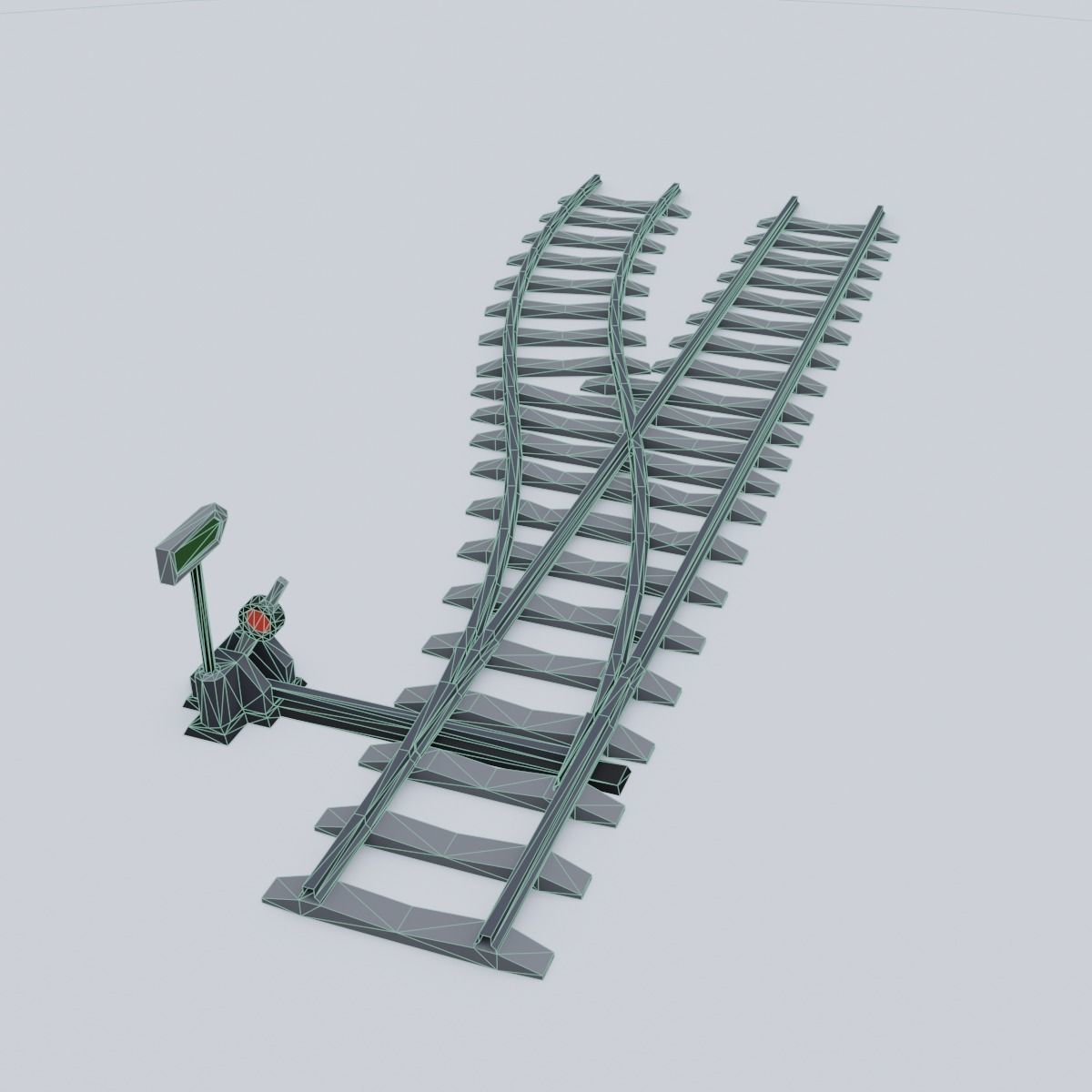 Railway Rails Low-poly 3D model_12