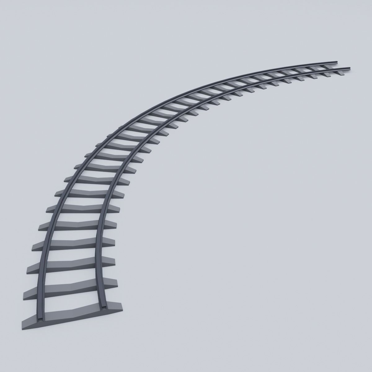 Railway Rails Low-poly 3D model_7