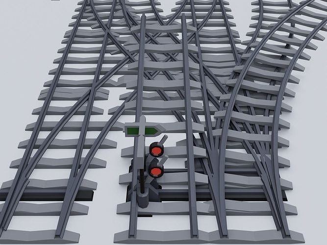 Railway Rails Low-poly 3D model