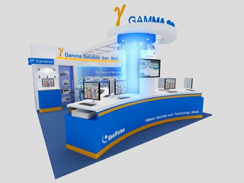 Geovision Exhibition 6x6 Booth 3D model_1