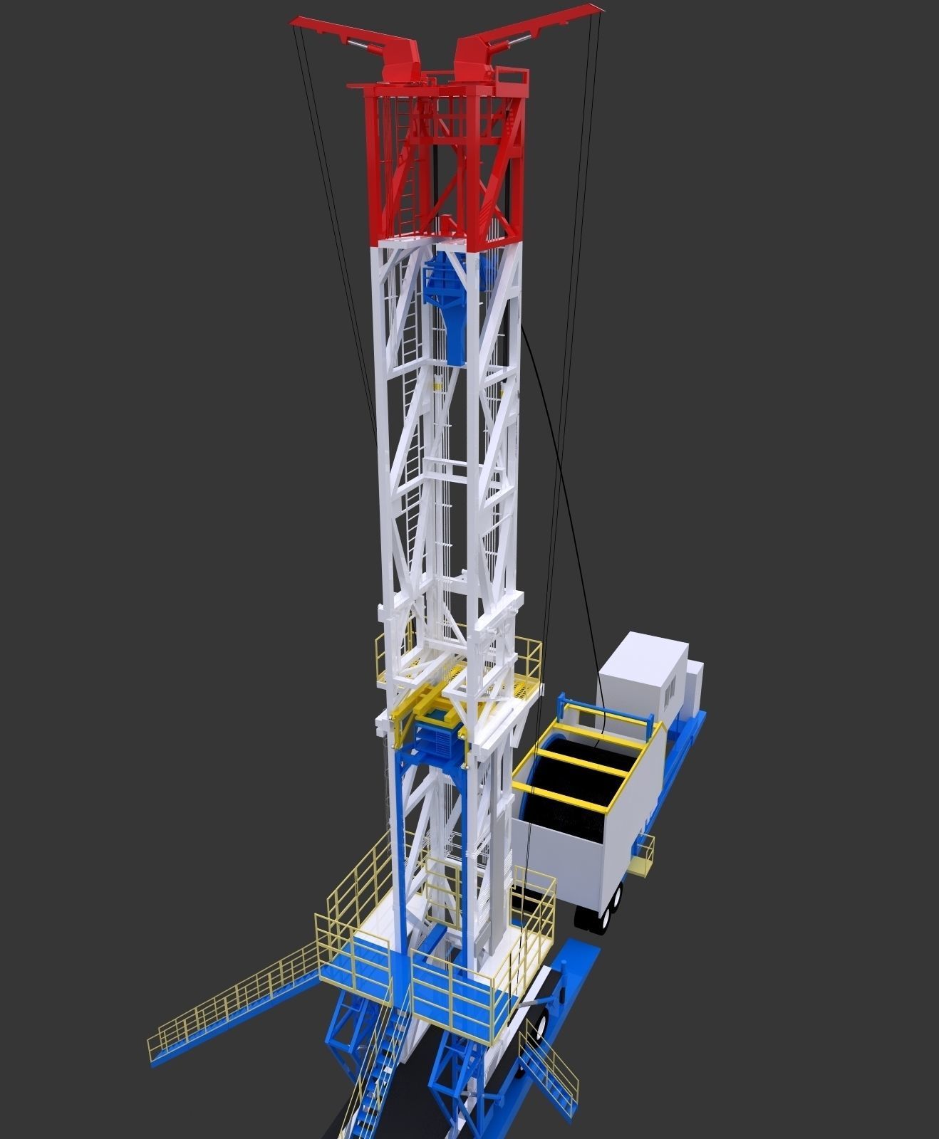 Oil production tower  3D model_5