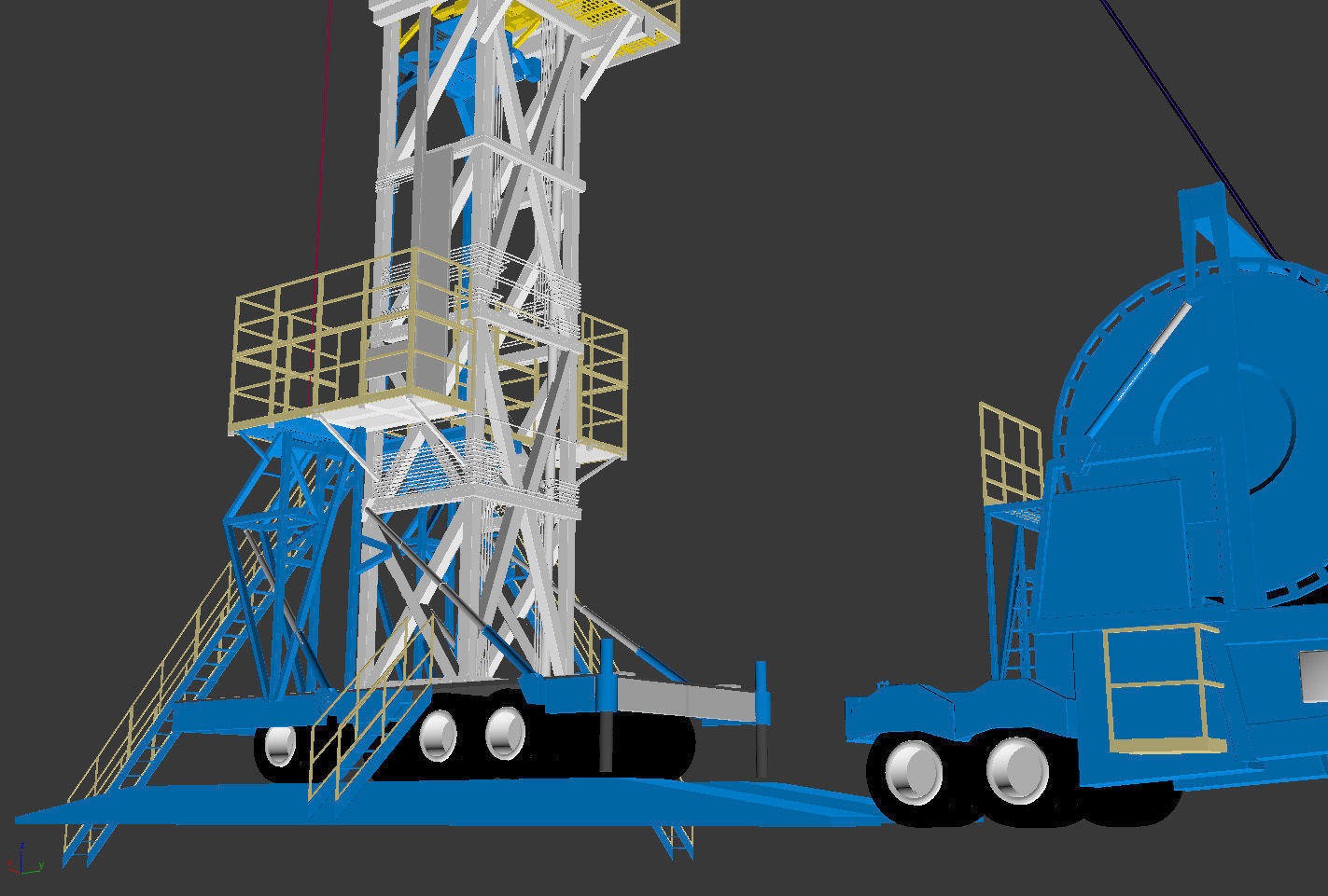Oil production tower  3D model_6