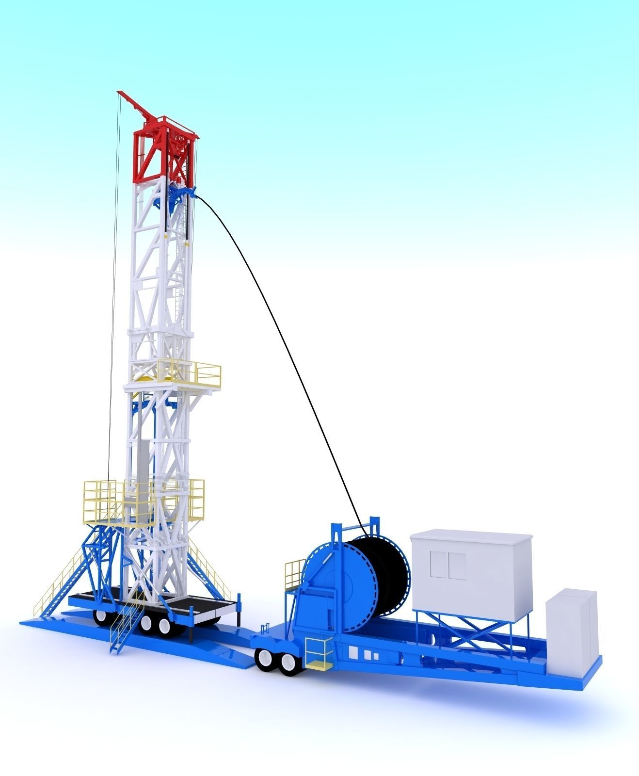 Oil production tower  3D model_1