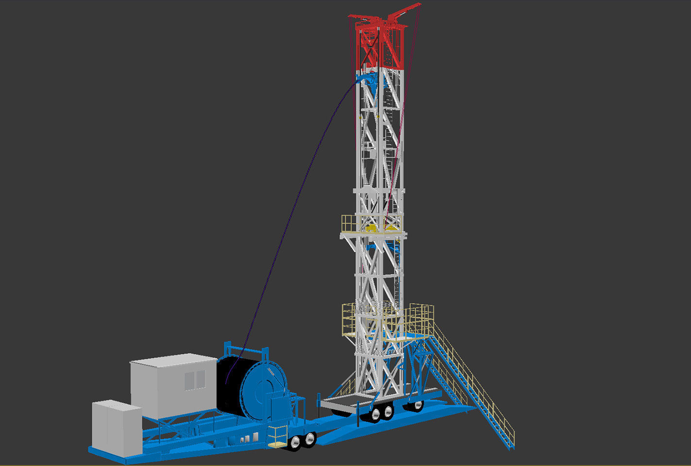 Oil production tower  3D model_7
