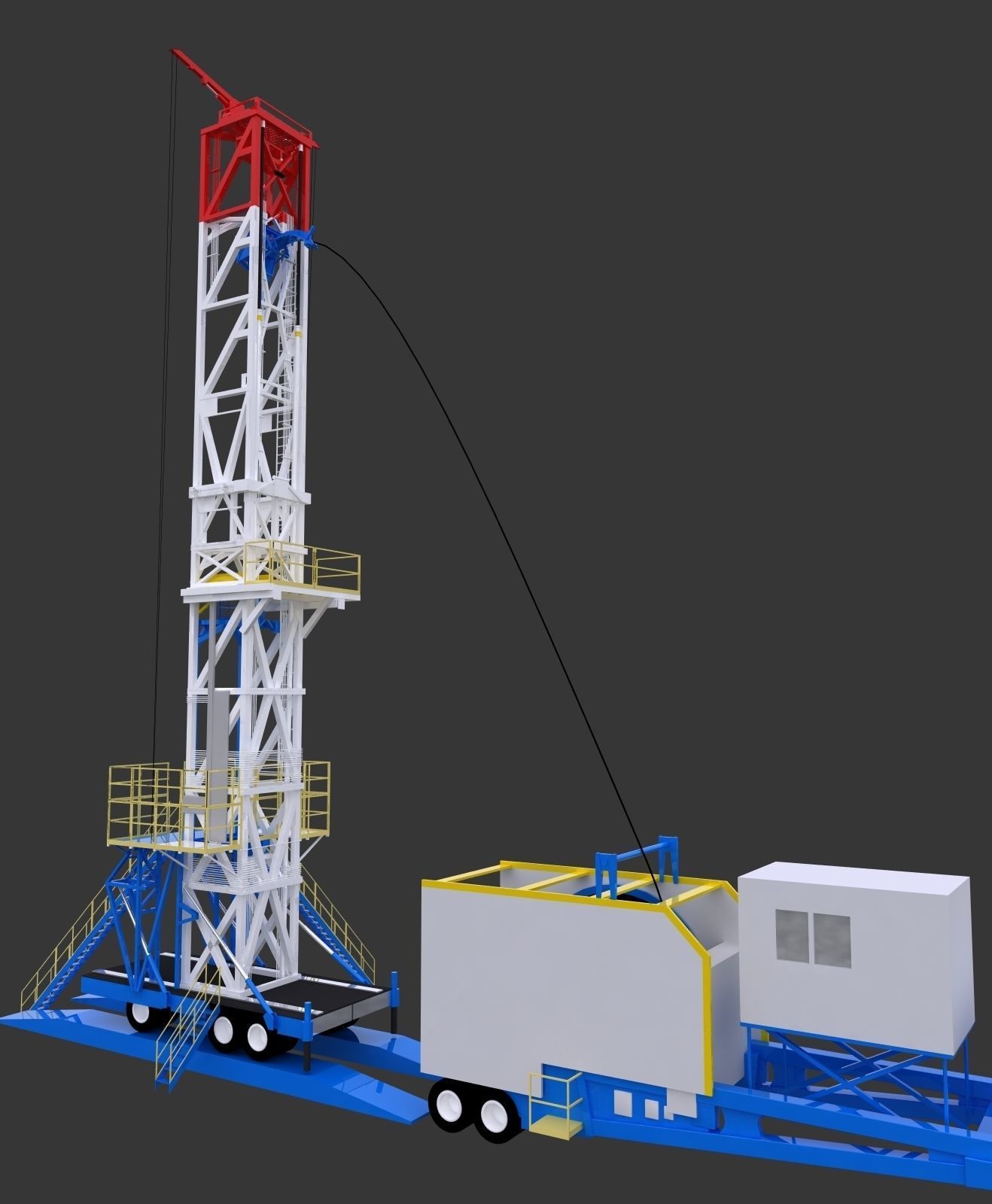 Oil production tower  3D model_2