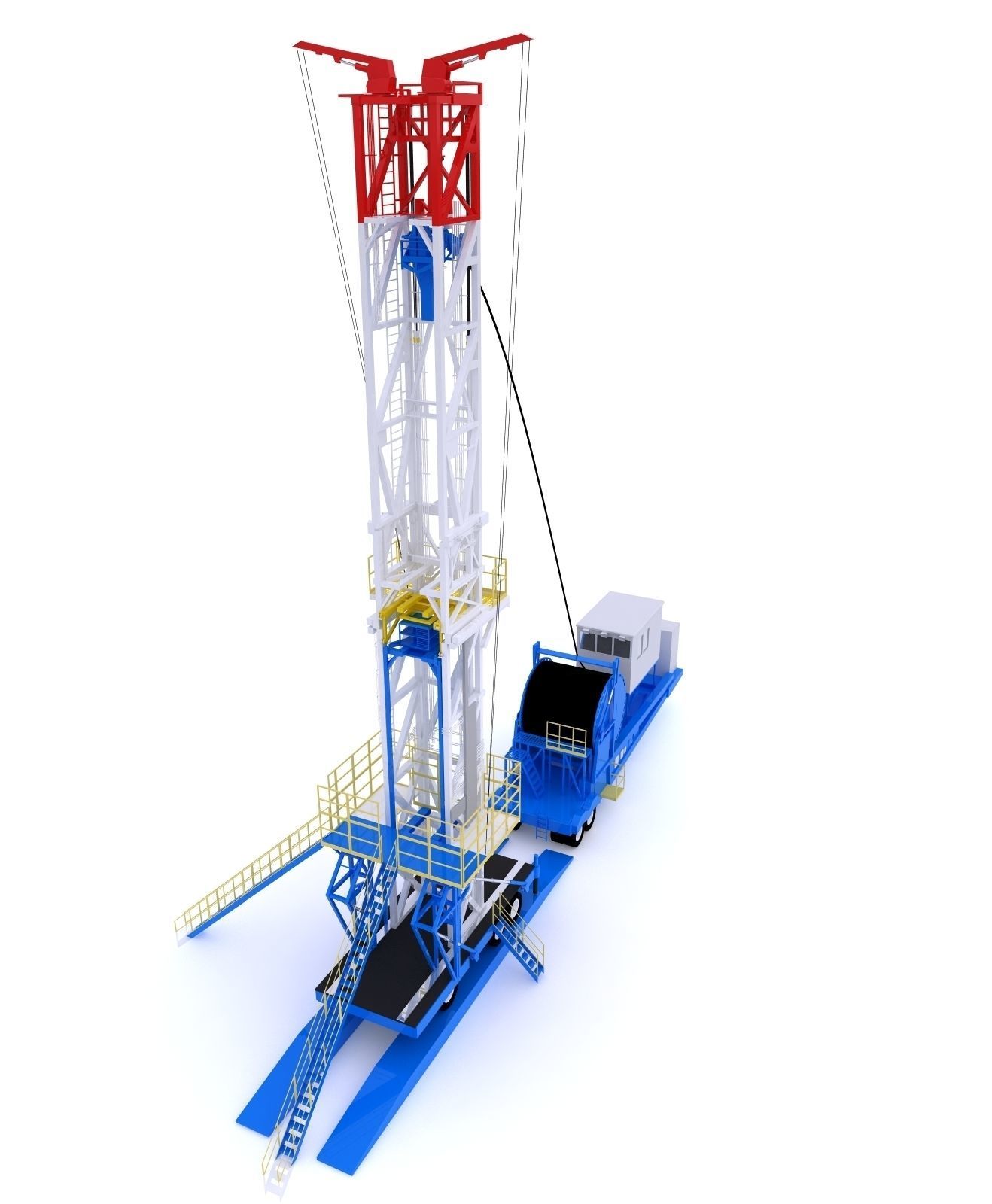 Oil production tower  3D model_4