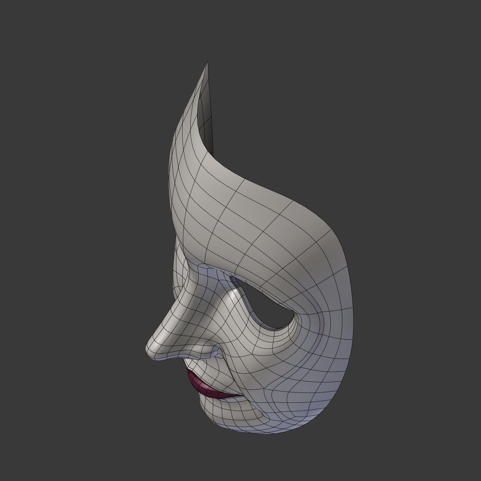 Woman Mask Low-poly 3D model_16