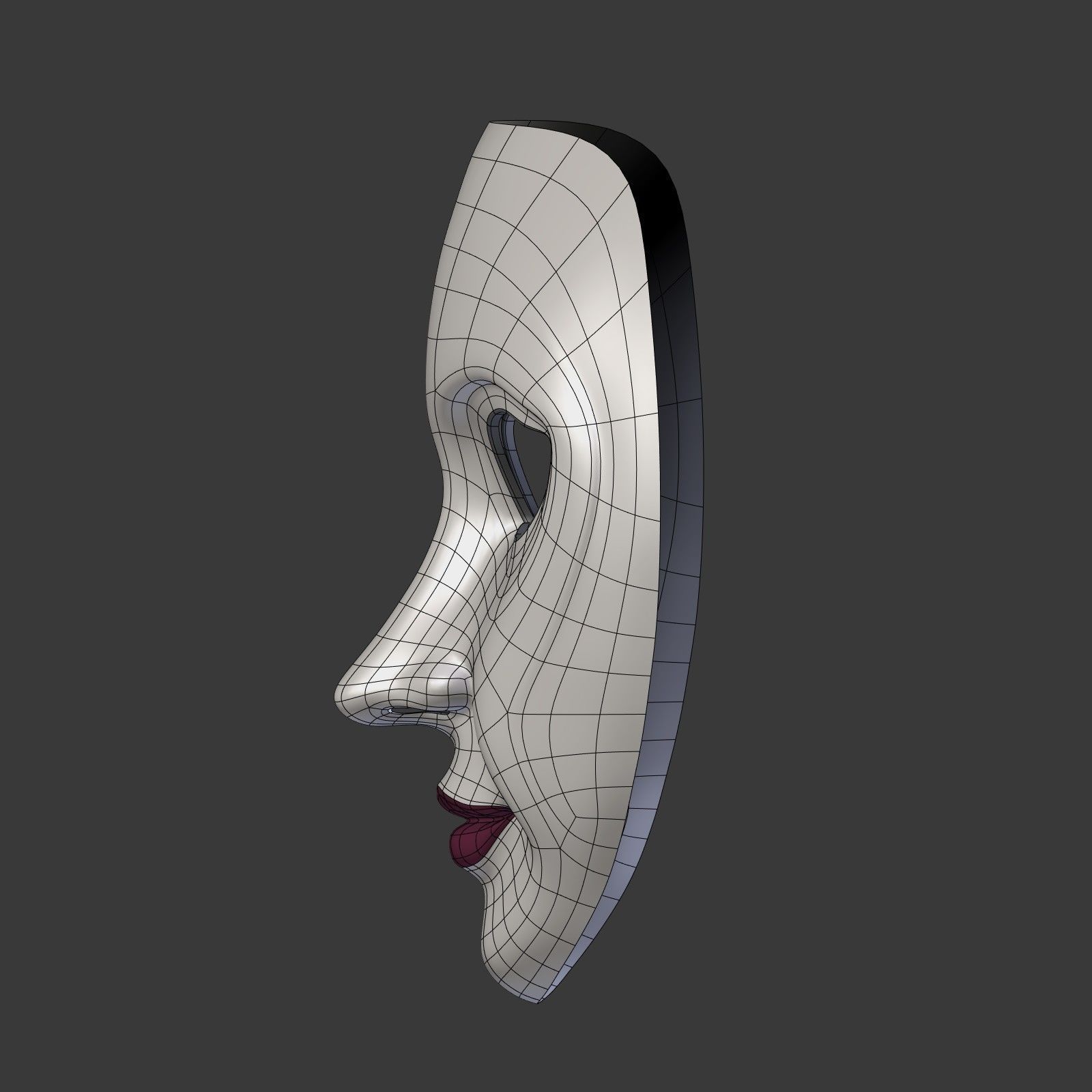 Woman Mask Low-poly 3D model_14