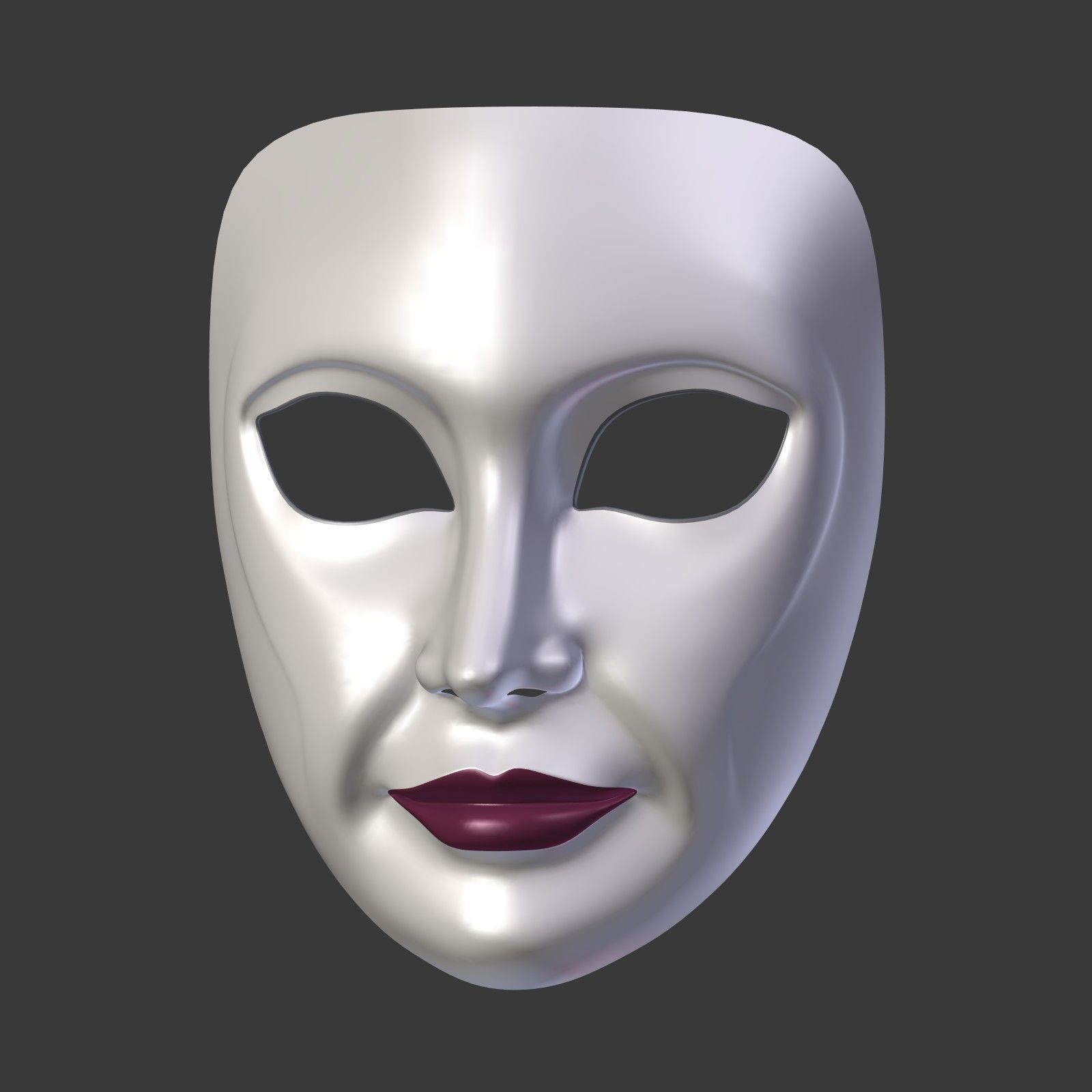 Woman Mask Low-poly 3D model_7