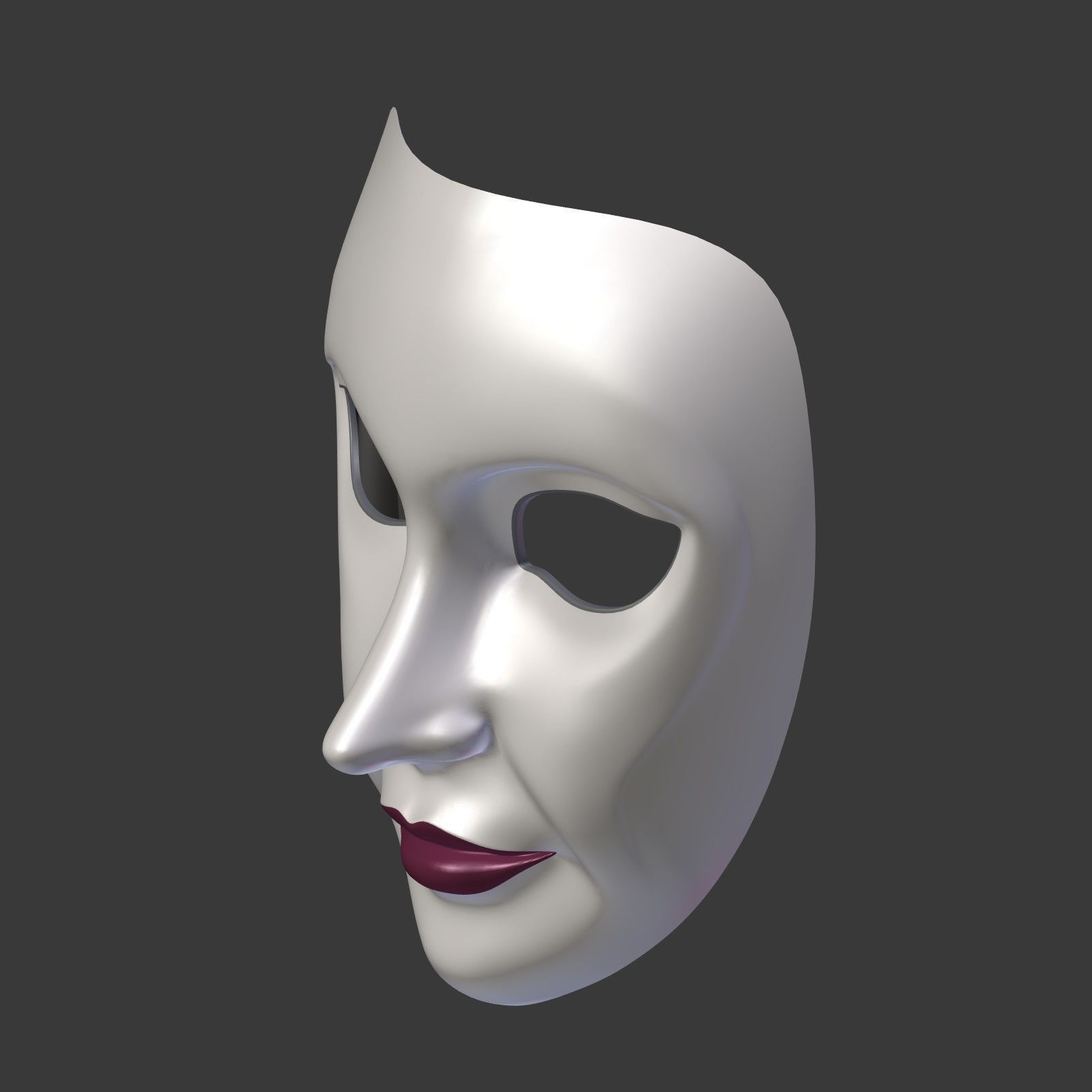 Woman Mask Low-poly 3D model_11