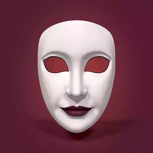 Woman Mask Low-poly 3D model