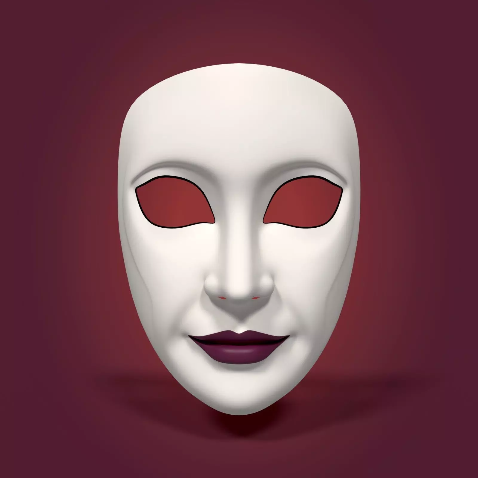 Woman Mask Low-poly 3D model_0