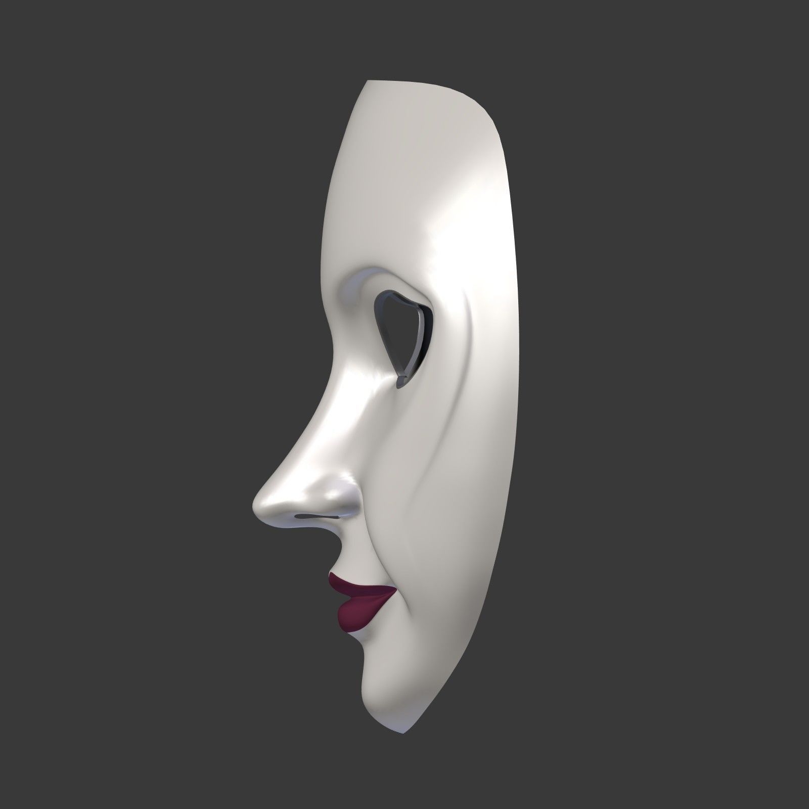 Woman Mask Low-poly 3D model_5