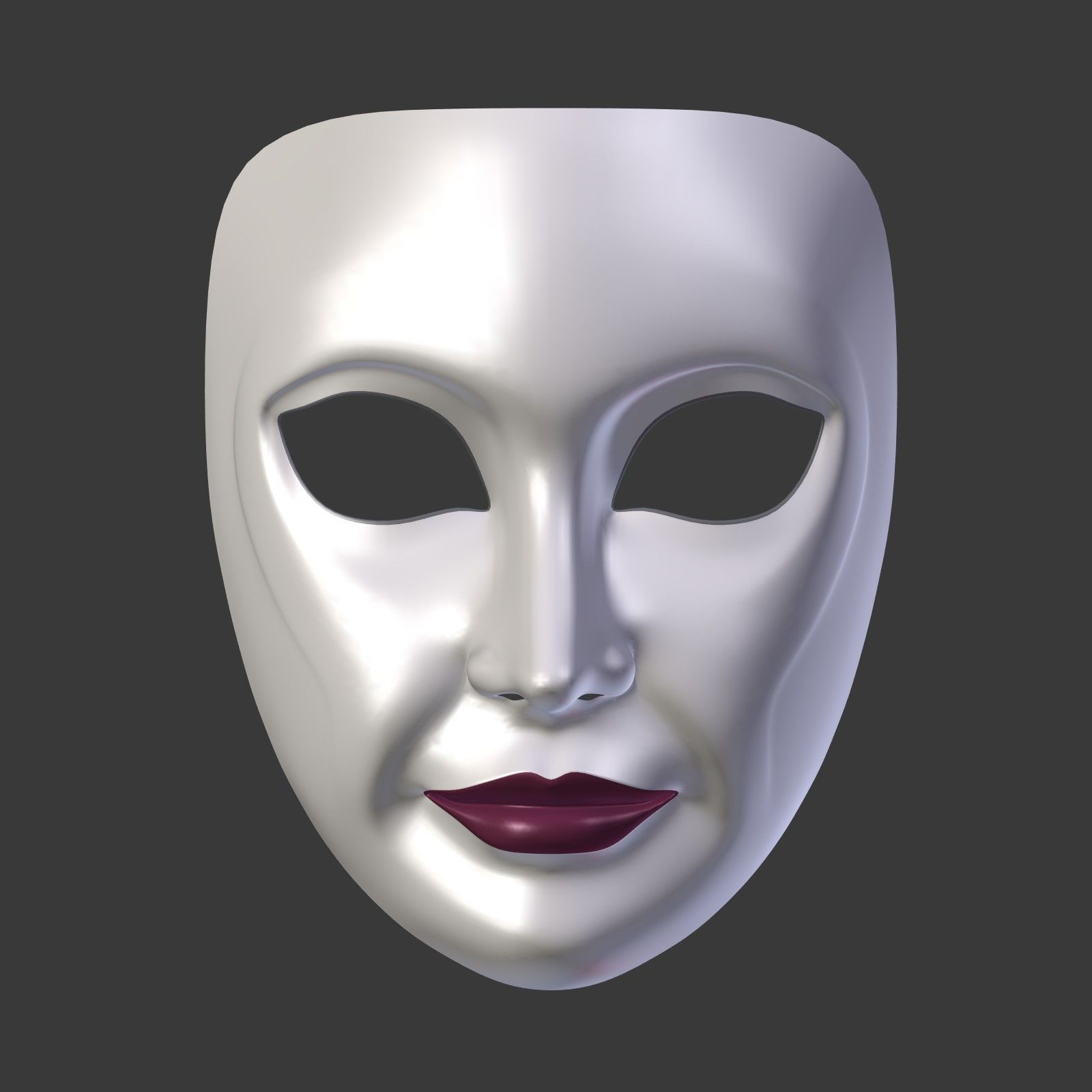 Woman Mask Low-poly 3D model_3