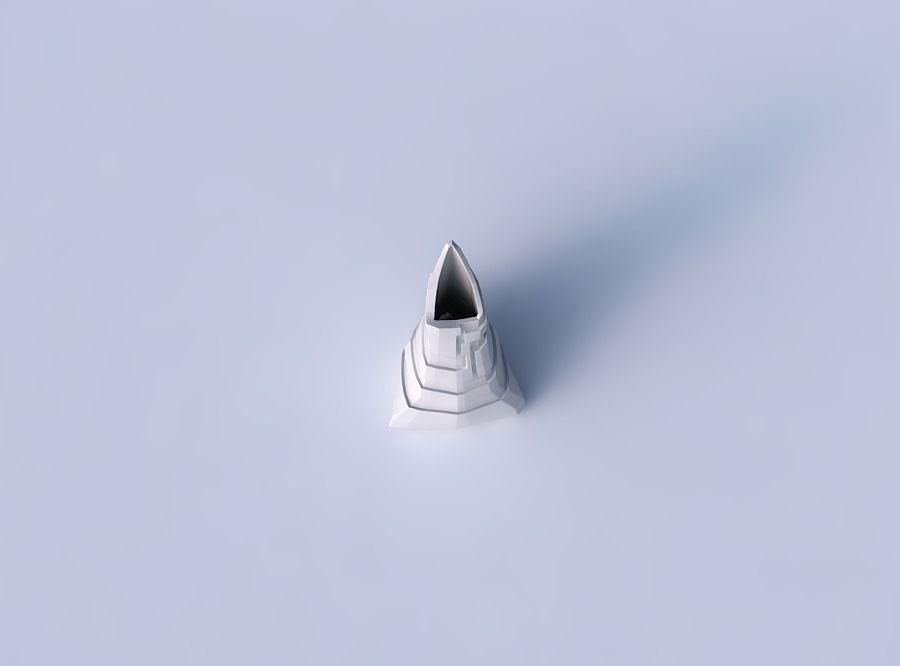 Vase grounded tipping triangle with sharp ribbons 3D print model_2