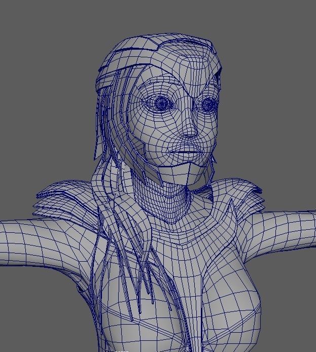 Wonder Woman in Golden Eagle Stylized and Rigged Low-poly 3D model_12