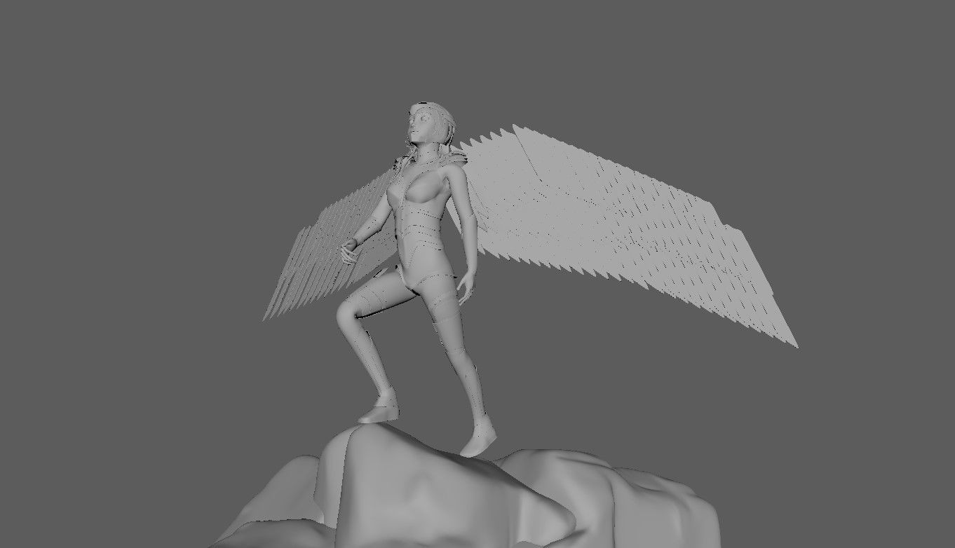Wonder Woman in Golden Eagle Stylized and Rigged Low-poly 3D model_4