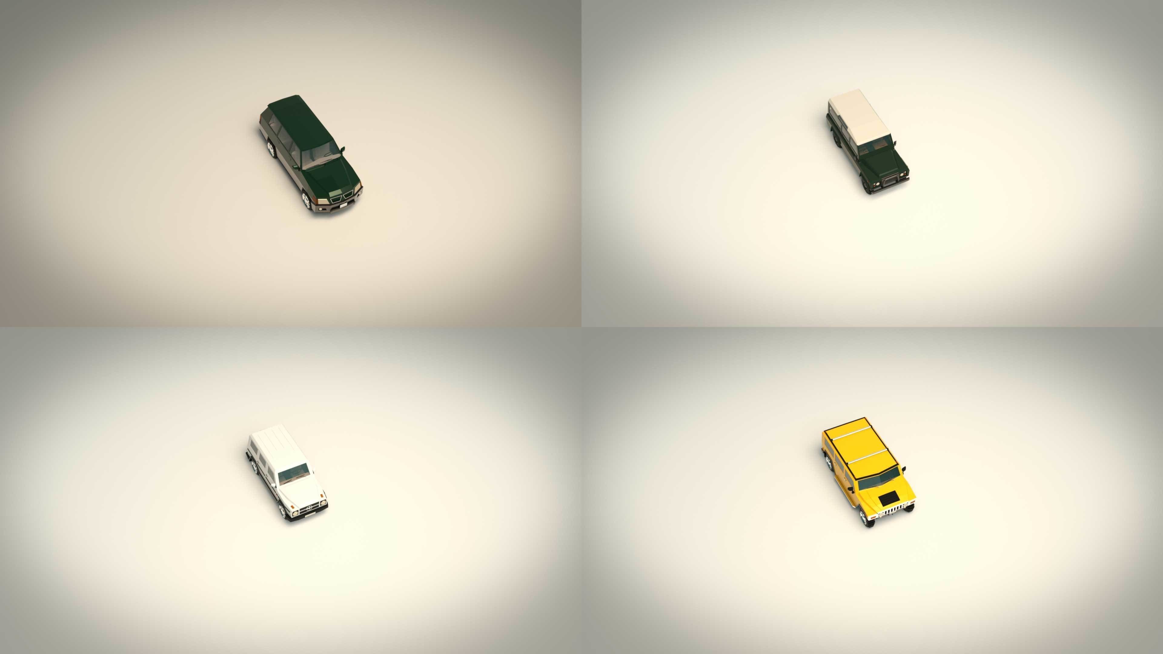 Low Poly SUV Pack 01 3D Model Collection_10