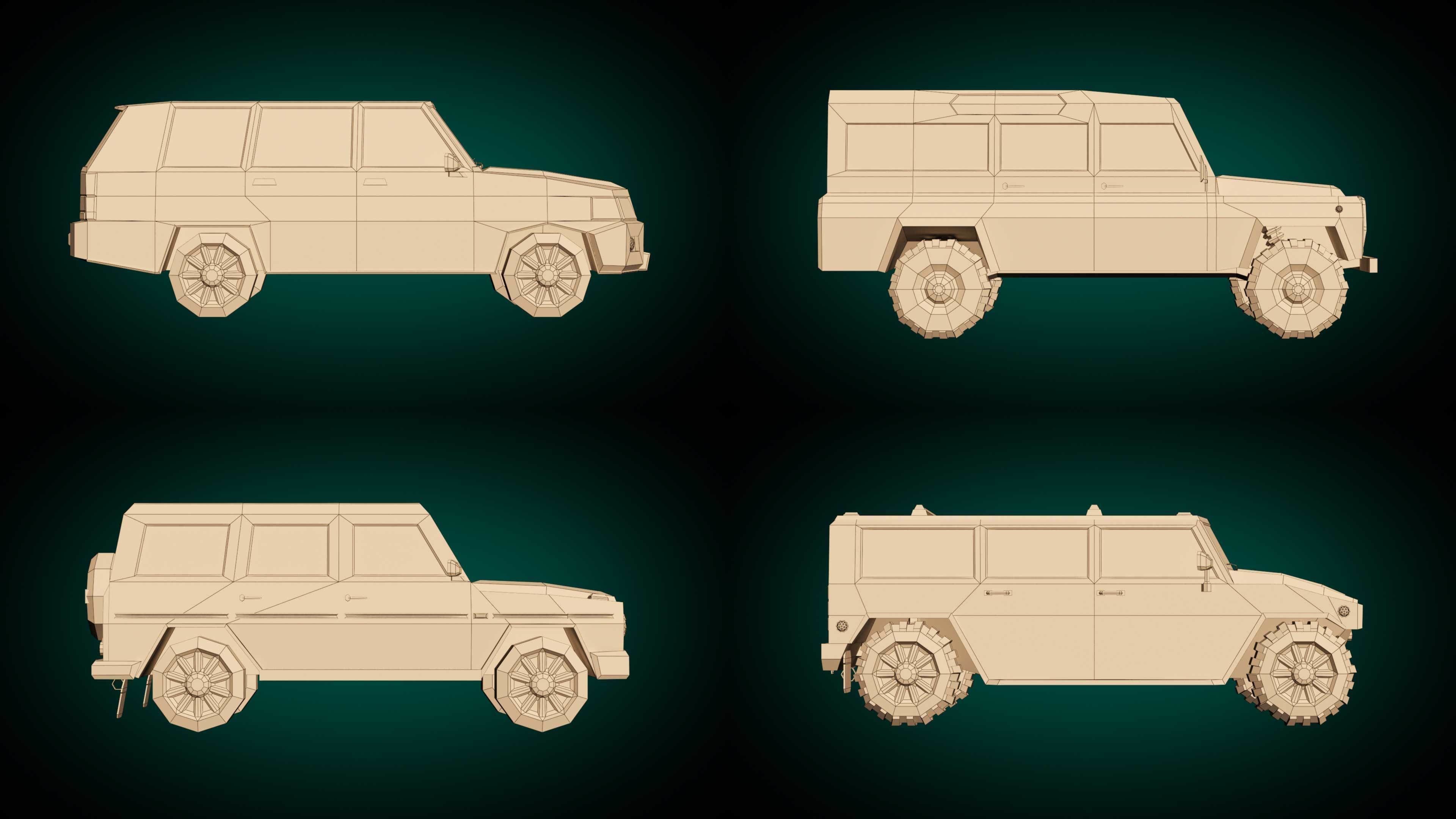 Low Poly SUV Pack 01 3D Model Collection_15