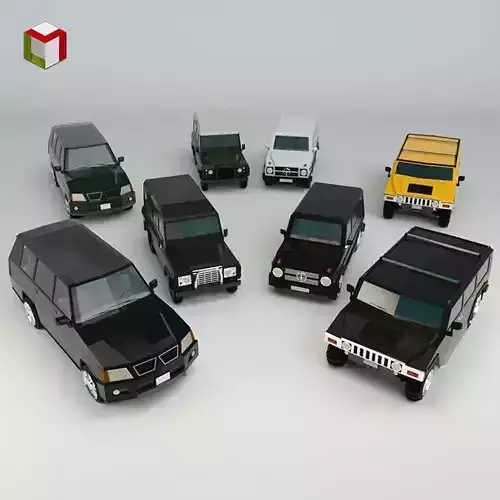 Low Poly SUV Pack 01 3D Model Collection