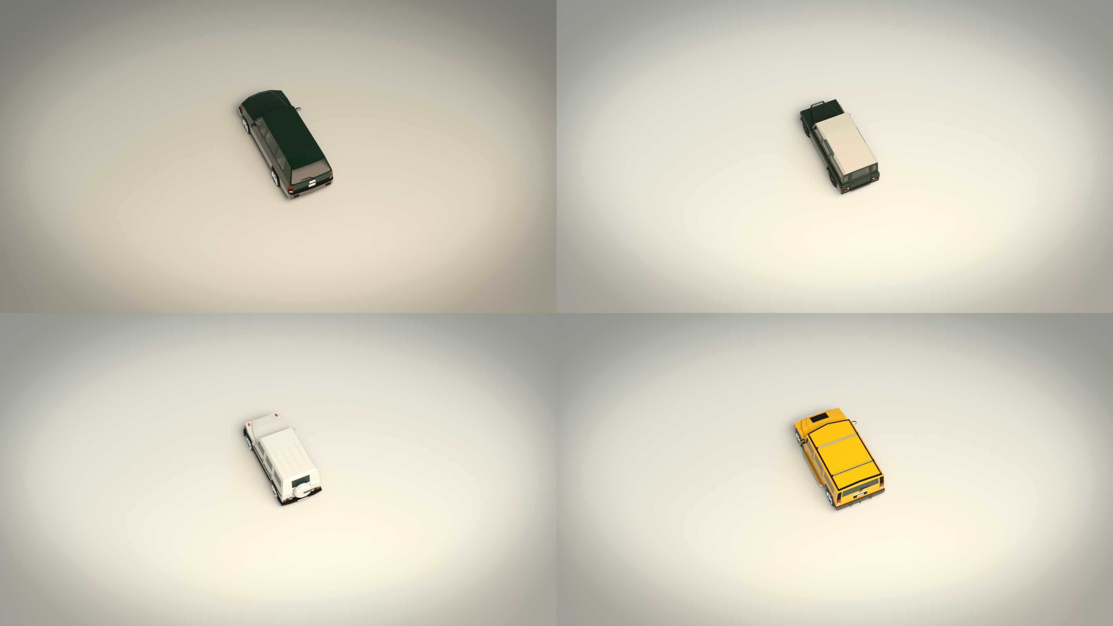 Low Poly SUV Pack 01 3D Model Collection_9