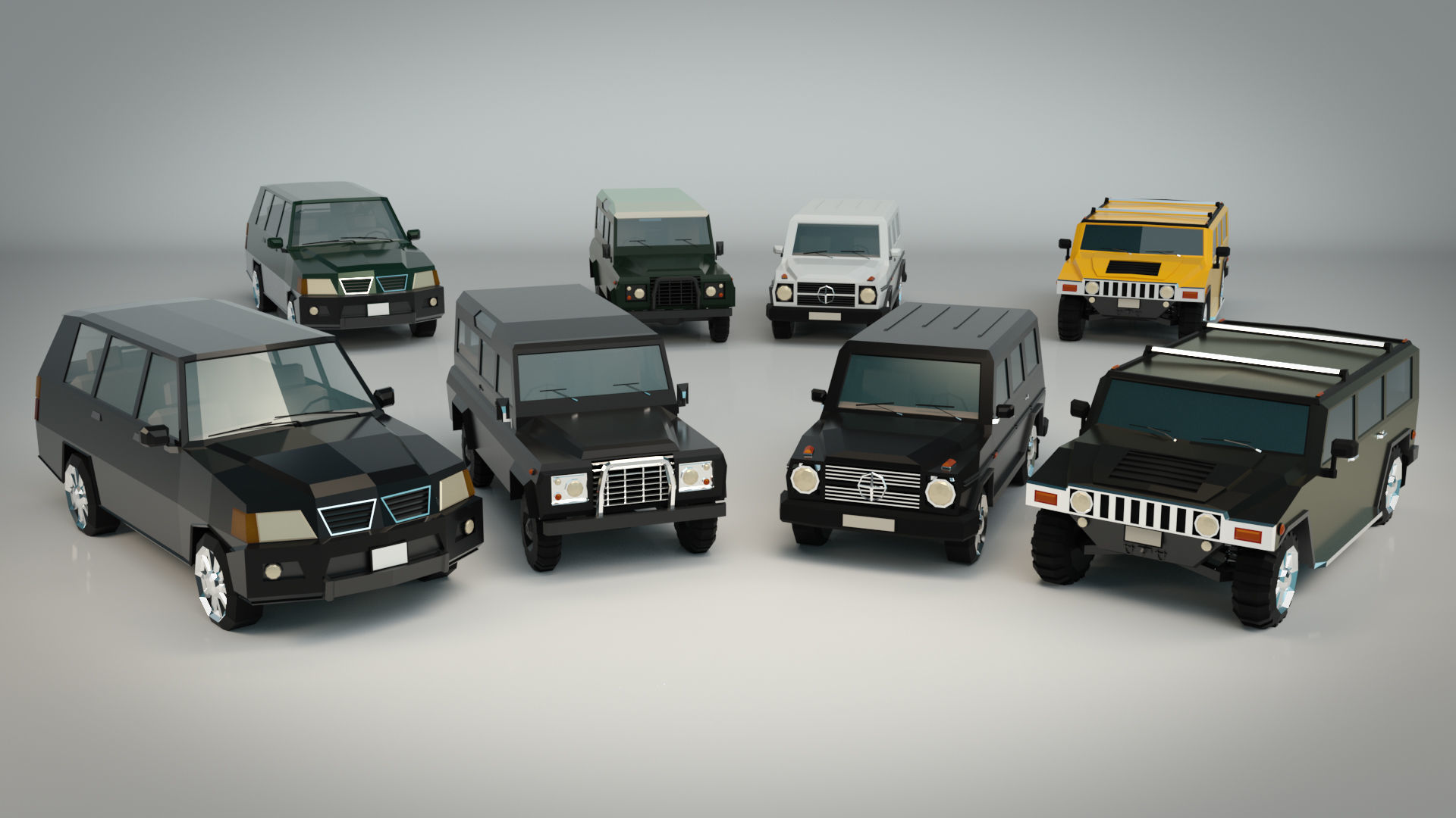 Low Poly SUV Pack 01 3D Model Collection_5