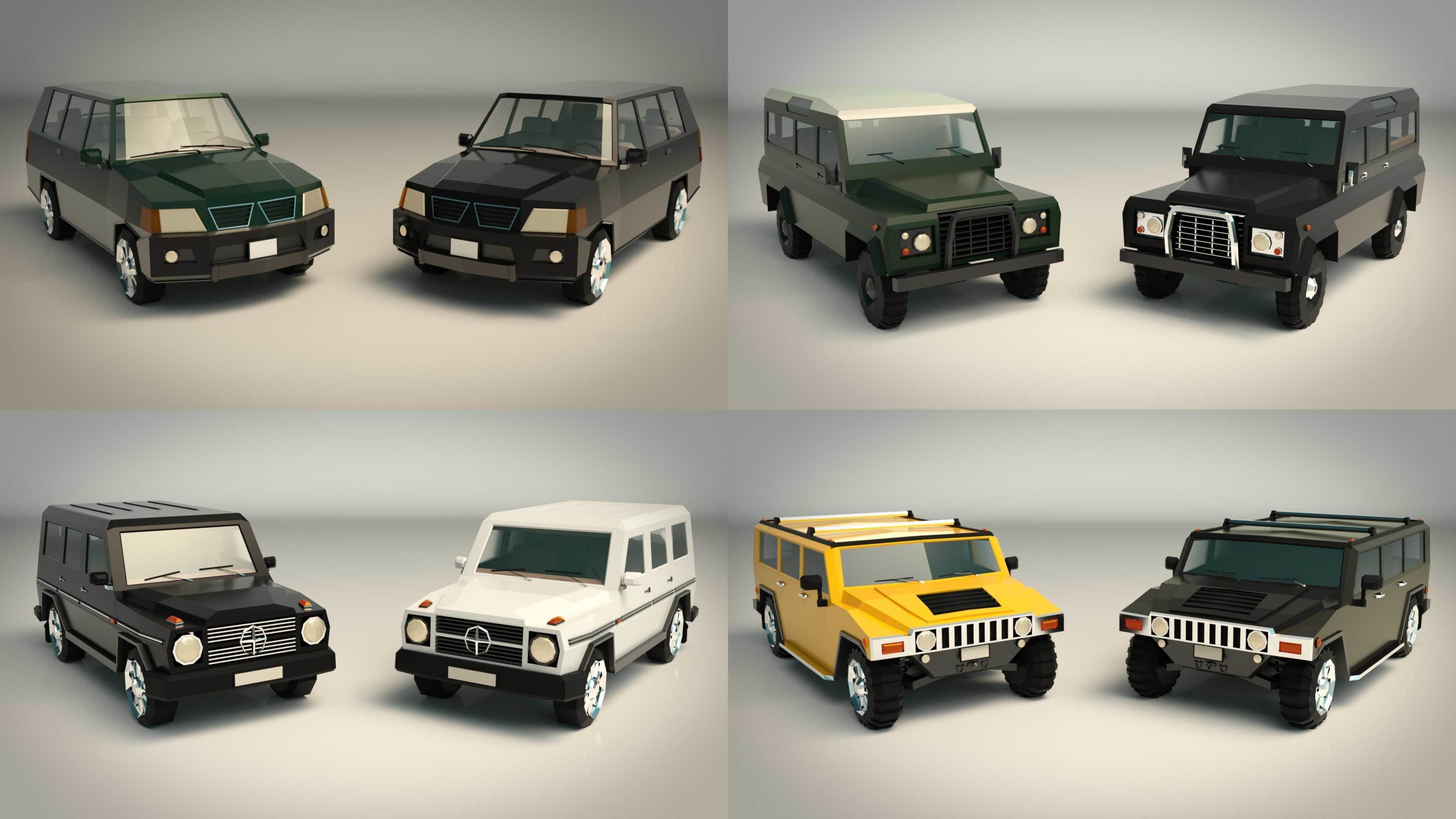 Low Poly SUV Pack 01 3D Model Collection_6