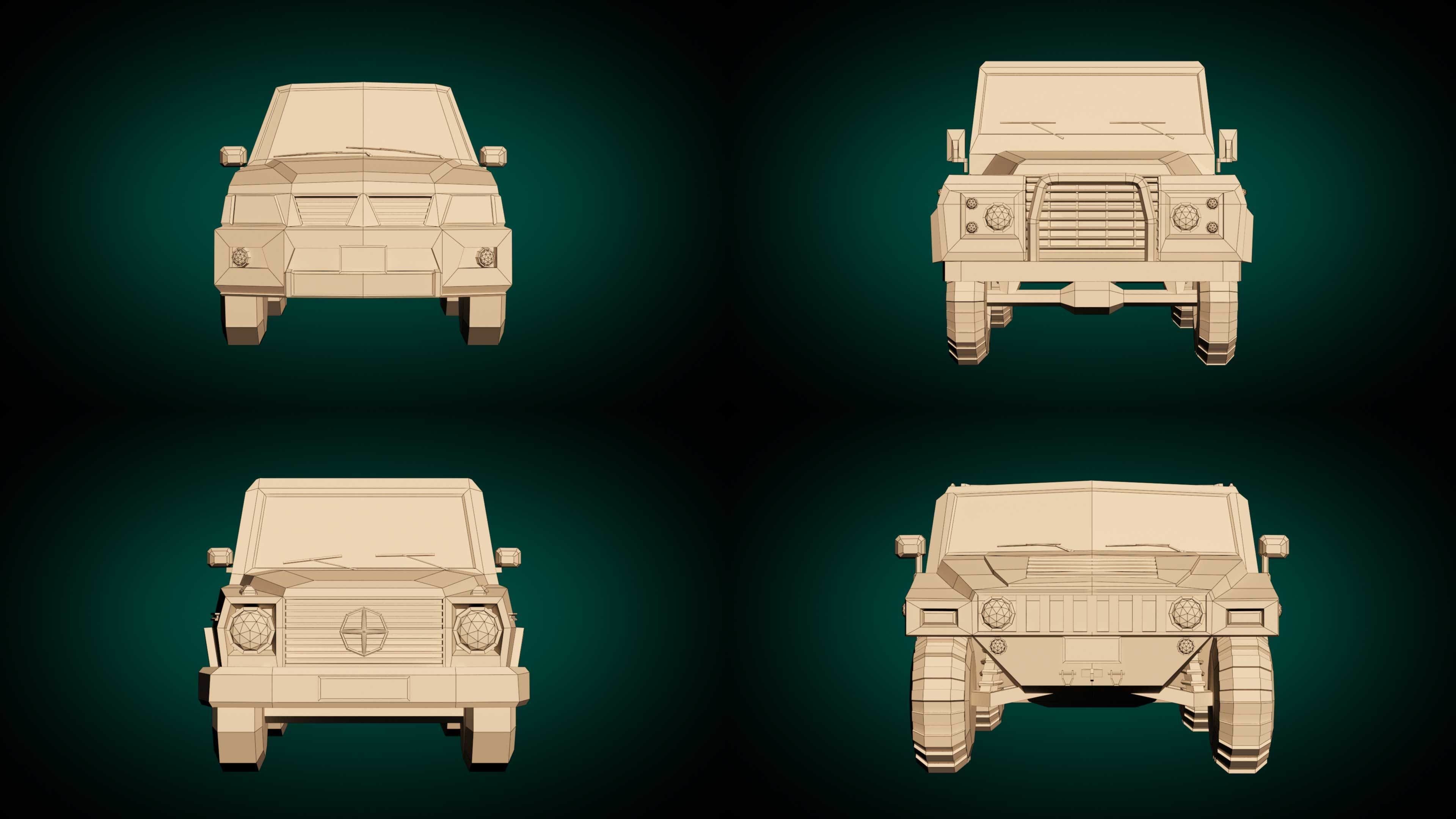 Low Poly SUV Pack 01 3D Model Collection_14
