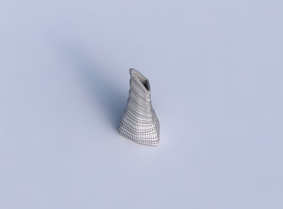 Vase grounded tipping triangle with smooth horizontal ribbons 3D print model_6