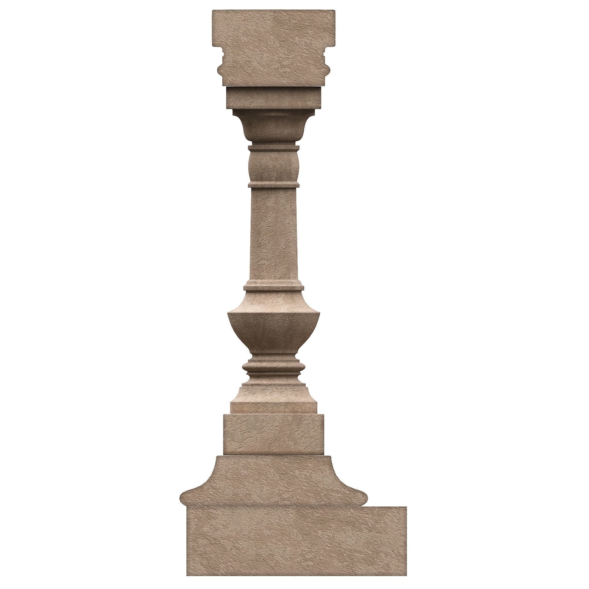 Stone balustrade 08 3D model_4