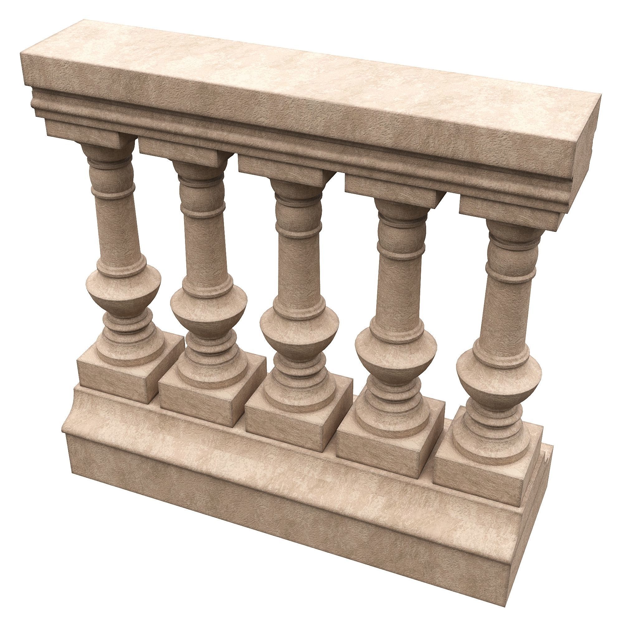 Stone balustrade 08 3D model_2