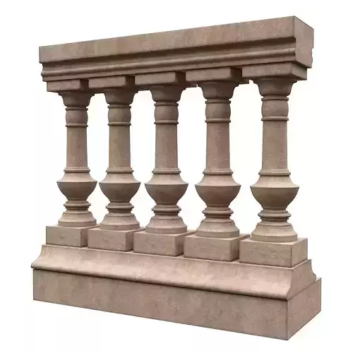 Stone balustrade 08 3D model