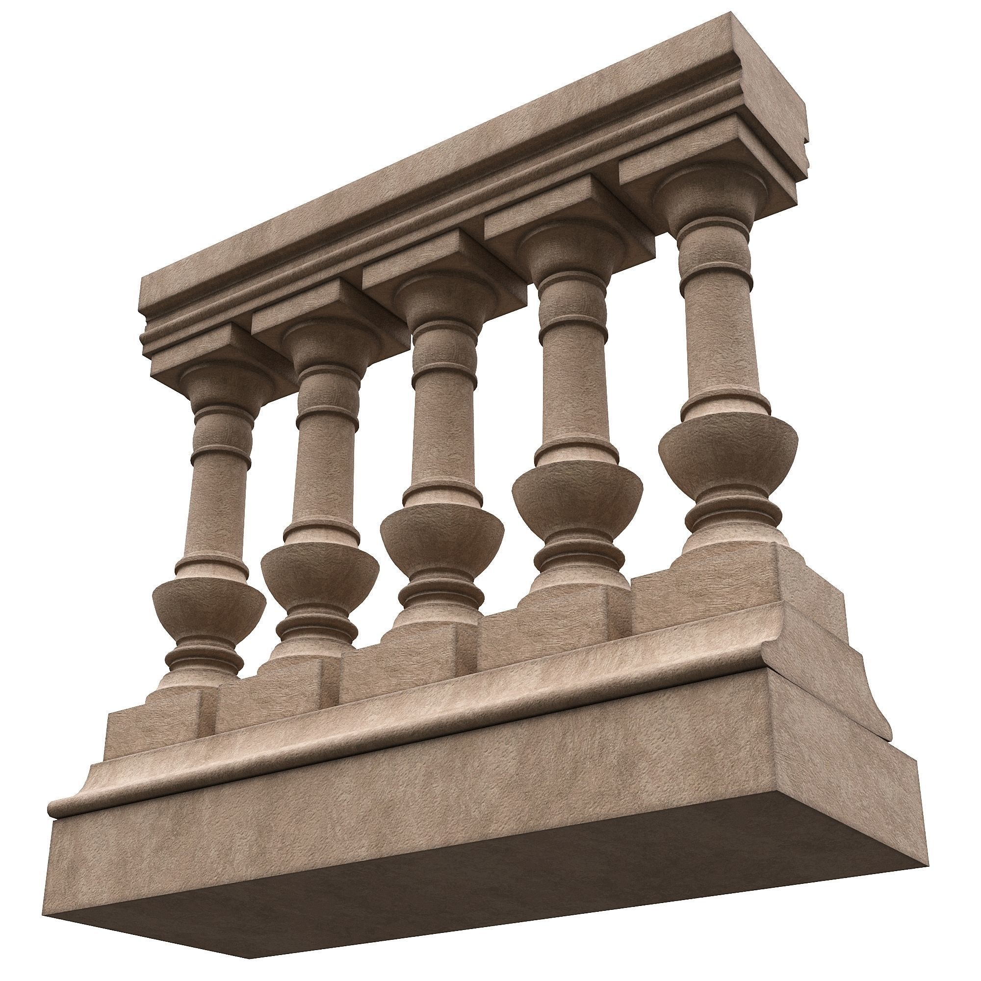 Stone balustrade 08 3D model_1