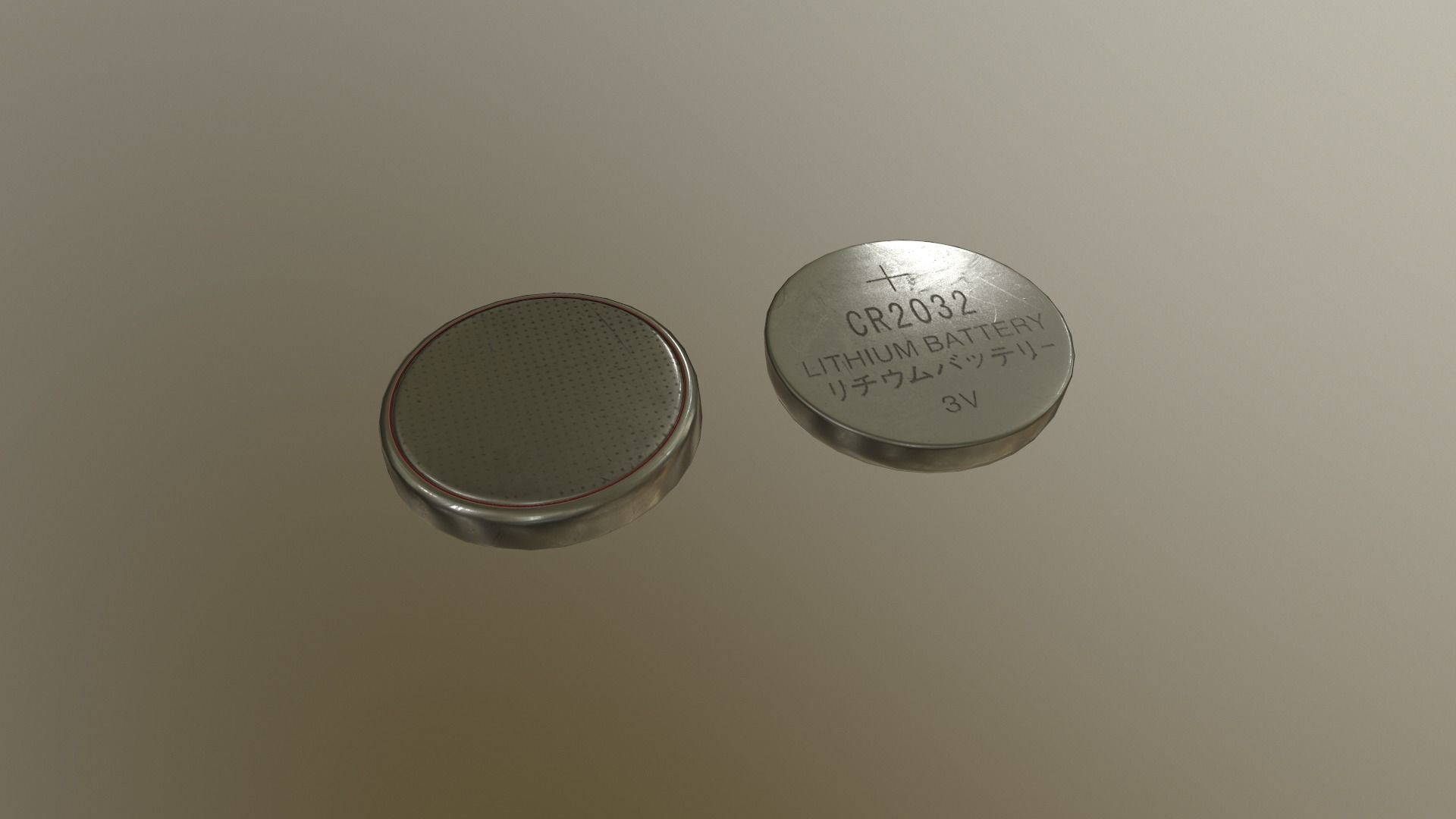 Battery CR2032 Low-poly 3D model