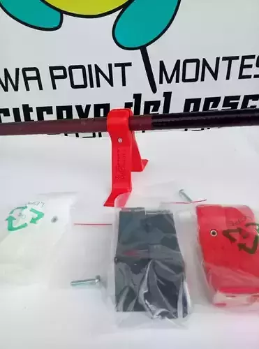 Net holder stand for trout area fishing 3D print model