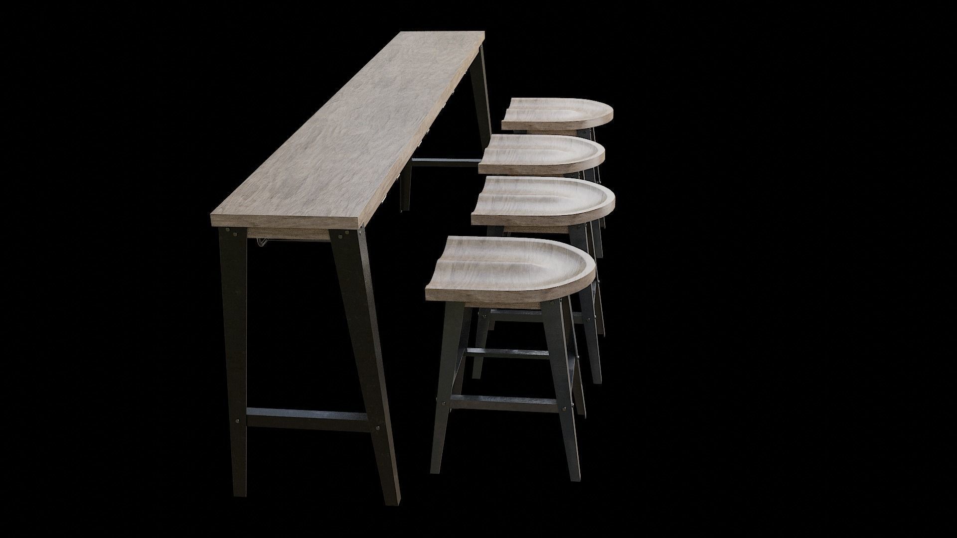 Dining Table Set-10 Low-poly 3D model_4