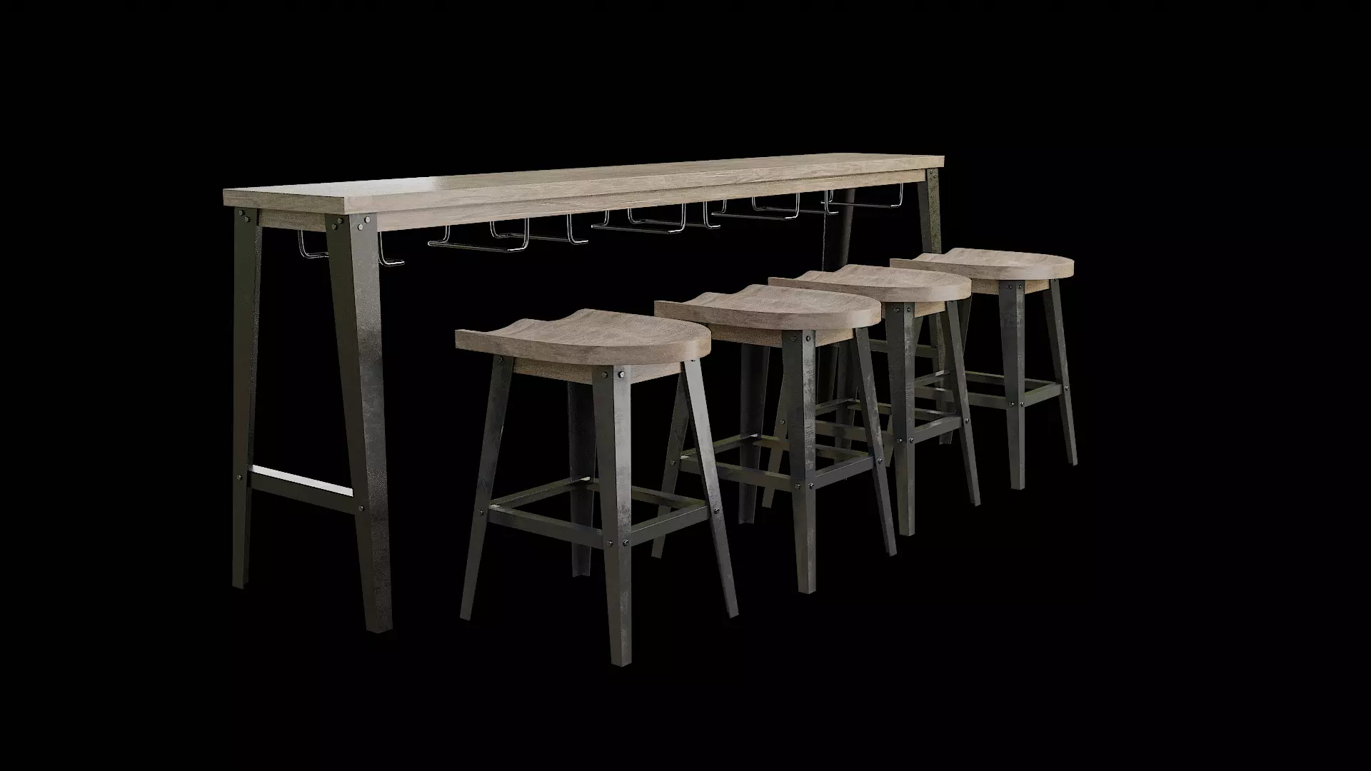 Dining Table Set-10 Low-poly 3D model_0
