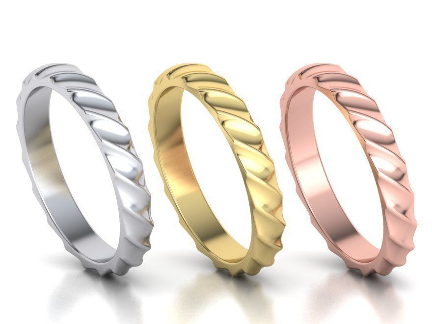 Nautilus Band ring design 3mm wide 3dmodel 3D print model_1