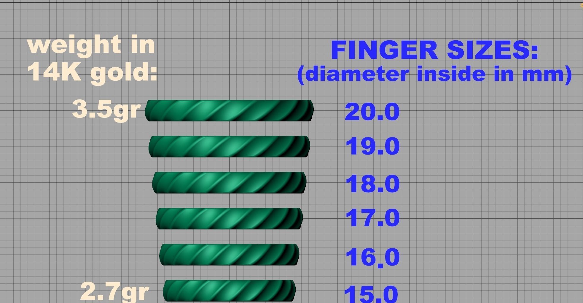 Nautilus Band ring design 3mm wide 3dmodel 3D print model_12