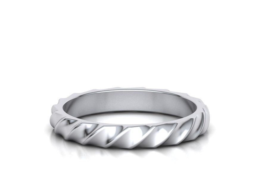 Nautilus Band ring design 3mm wide 3dmodel 3D print model_2