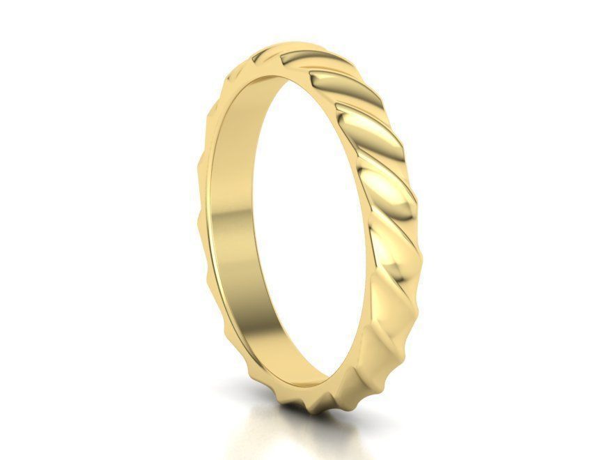 Nautilus Band ring design 3mm wide 3dmodel 3D print model_9