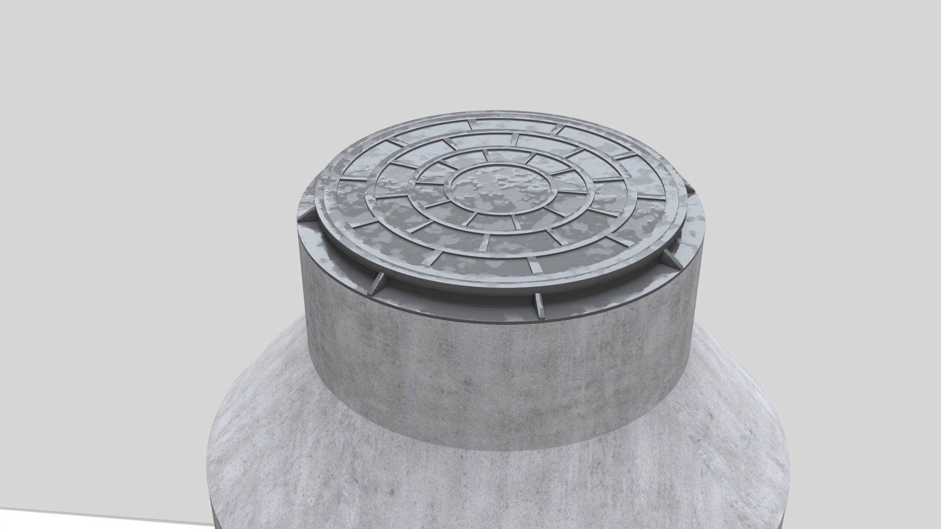 Manhole 3D Model metal bottle with handle 3D model_1