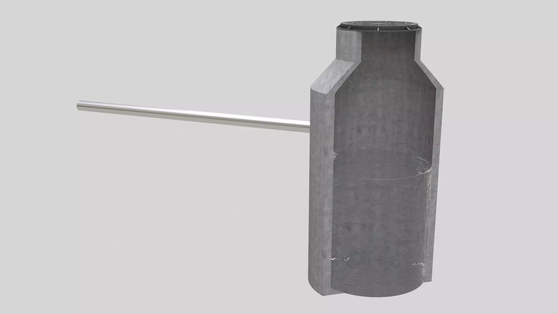 Manhole 3D Model metal bottle with handle 3D model_0