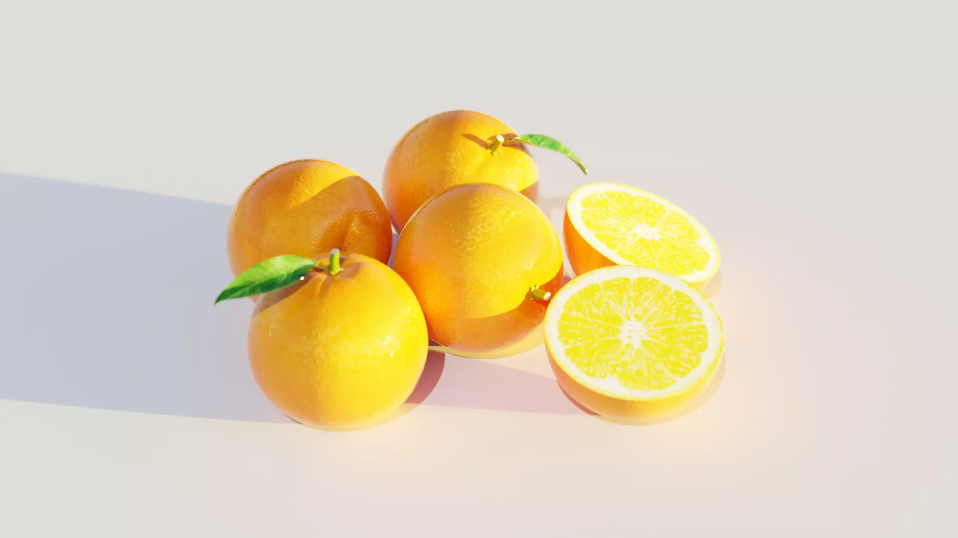 orange sliced lemons 3D model_0