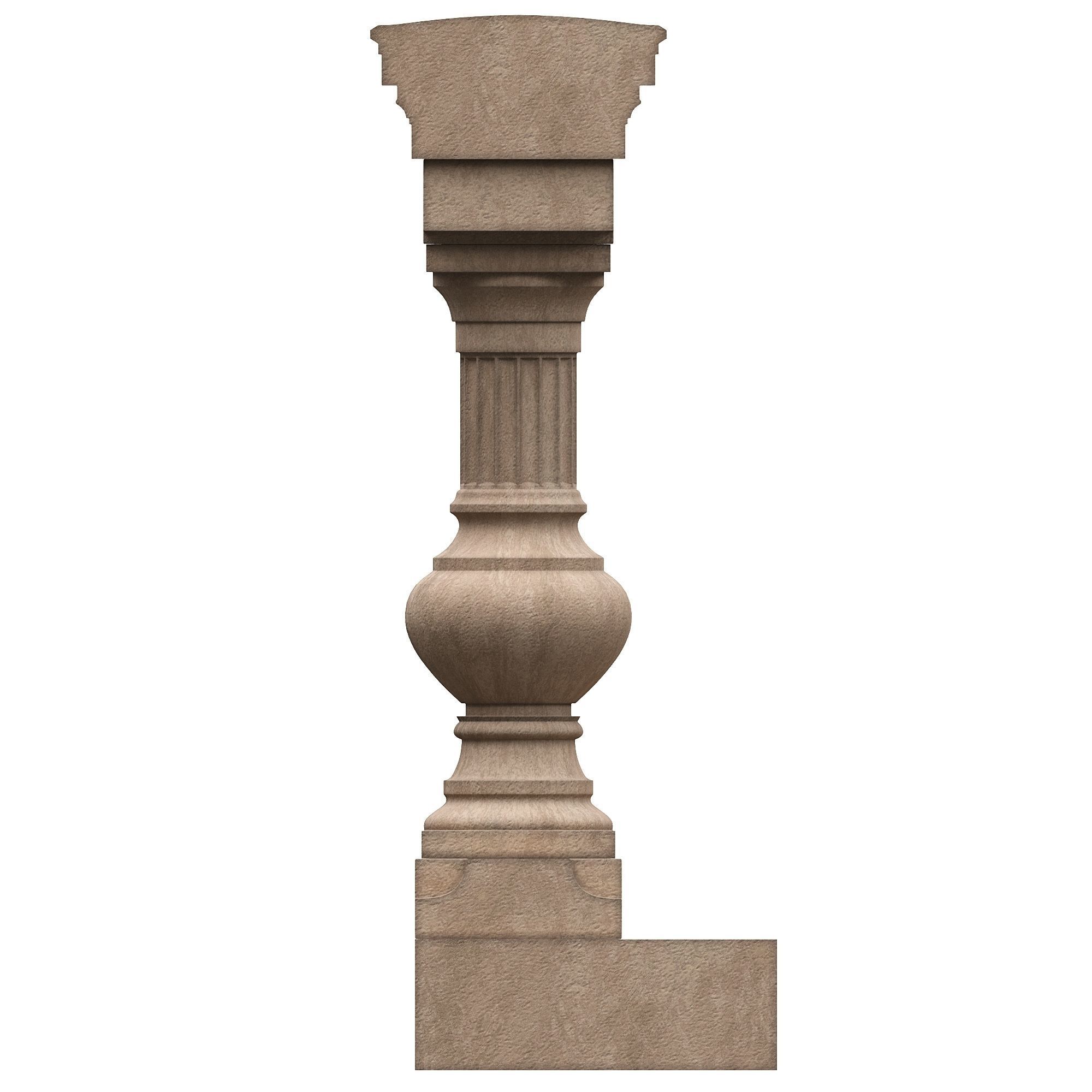 Stone balustrade 09 3D model_4