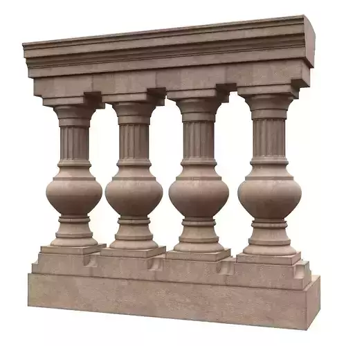 Stone balustrade 09 3D model