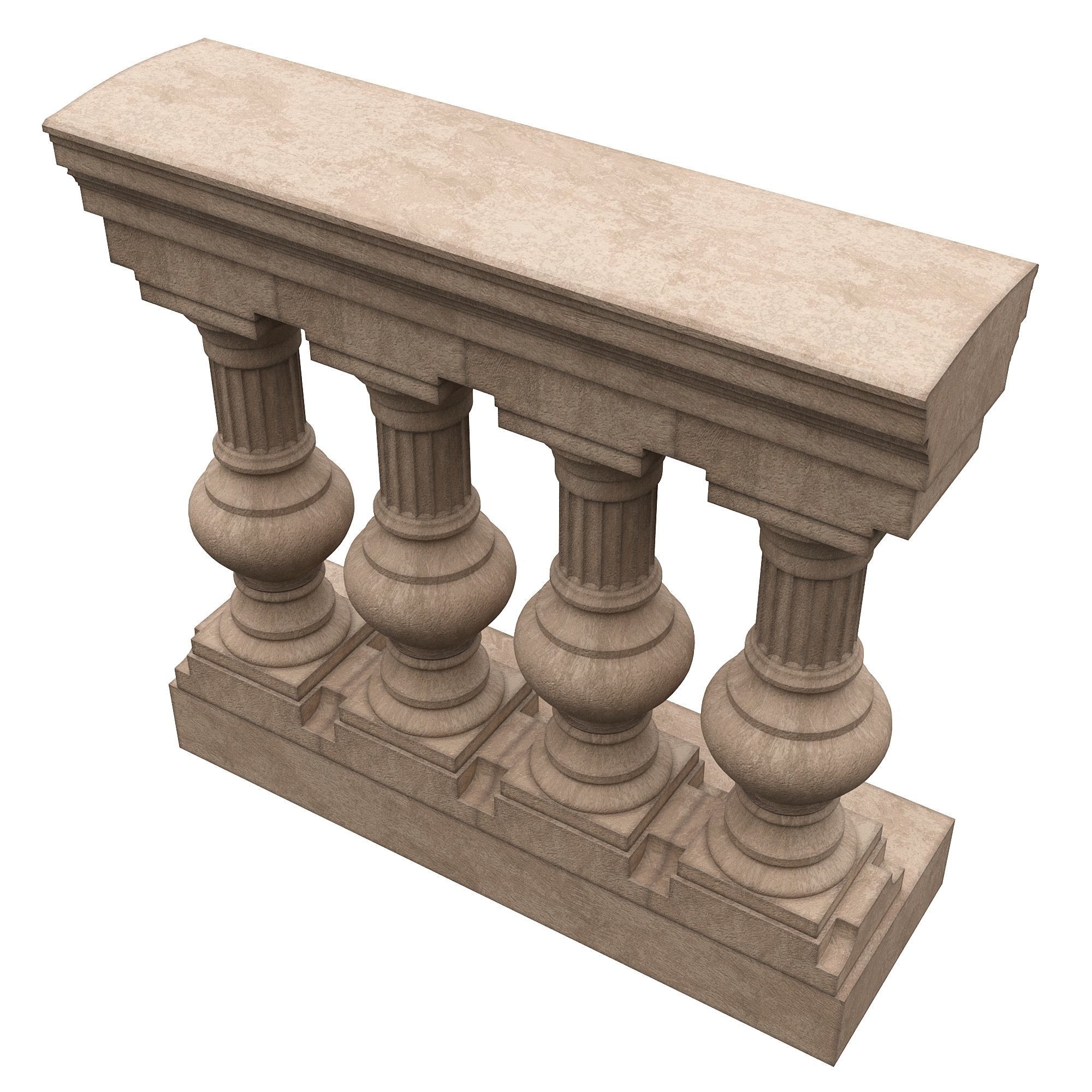 Stone balustrade 09 3D model_2