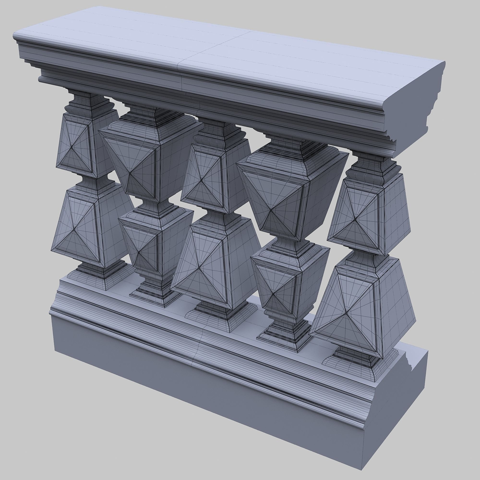 Stone balustrade 10 3D model_5